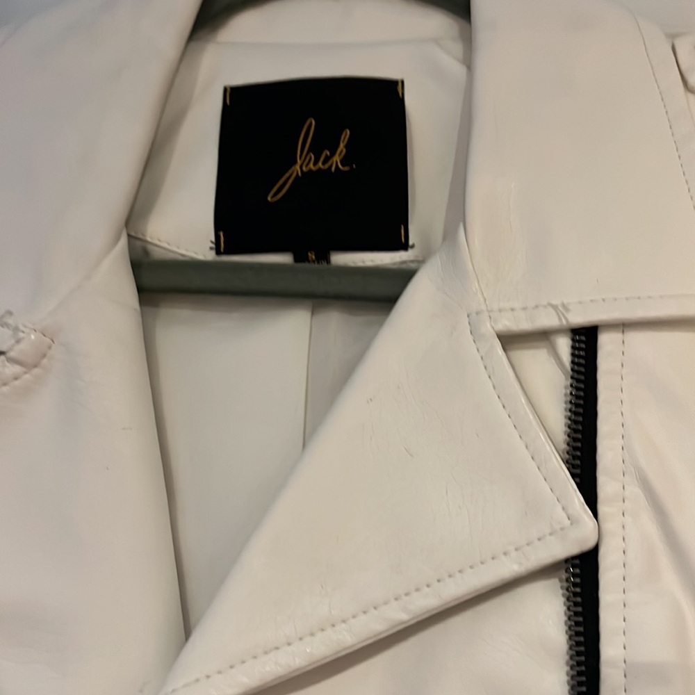 White Leather Jacket. Size Small - image 4